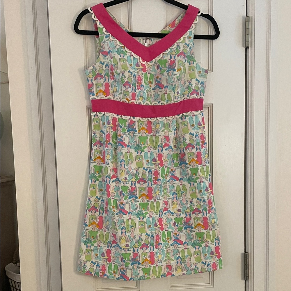 HTF Lilly Pulitzer Del Mar Giddy Up Derby Print Dress Vintage